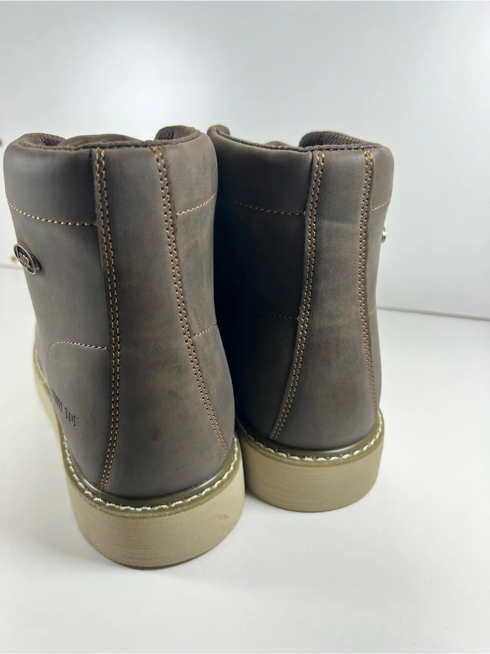 NWT Lugz Monterey ST Steel Toe Work Boots Walnut/Gum/Cream Men’s Size 10